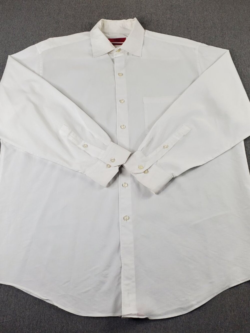 ALFANI Men White Fitted Stretch Fabric Long Sleeve Dress Shirt Lightweight